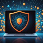 Antivirus : comment choisir une protection vraiment efficace Illustration générée par IA d'un bouclier numérique protégeant un ordinateur et un smartphone contre des virus informatiques