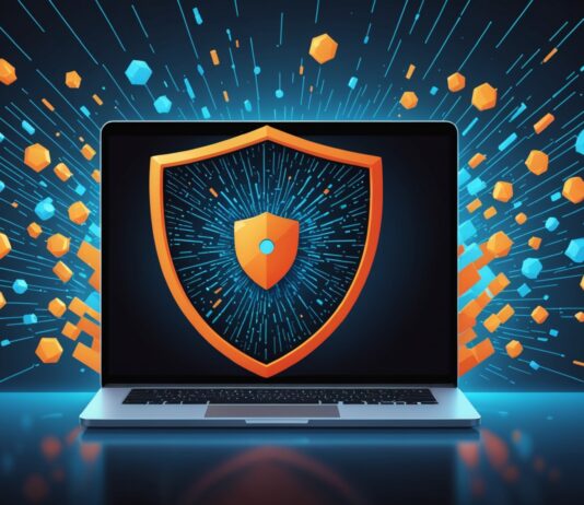 Antivirus : comment choisir une protection vraiment efficace Illustration générée par IA d'un bouclier numérique protégeant un ordinateur et un smartphone contre des virus informatiques