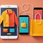Seconde main en France : pourquoi Vinted grimpe alors que les achats d’occasion reculent Illustration générée par IA représentant un sac de shopping, un cintre et un smartphone, ne représente pas une marque réelle