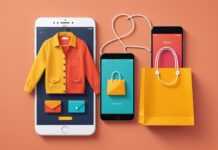 Seconde main en France : pourquoi Vinted grimpe alors que les achats d’occasion reculent Illustration générée par IA représentant un sac de shopping, un cintre et un smartphone, ne représente pas une marque réelle
