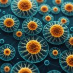 Cellules zombies : ce que révèlent deux études sur le vieillissement Illustration générée par IA de cellules en recherche sur le vieillissement cellulaire
