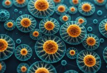 Cellules zombies : ce que révèlent deux études sur le vieillissement Illustration générée par IA de cellules en recherche sur le vieillissement cellulaire