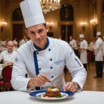 Meilleur Ouvrier de France : deux femmes sacrées, un fils succède à son père Chef cuisinier recevant une distinction culinaire lors d'une cérémonie élégante