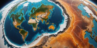 Réchauffement climatique : pourquoi la trajectoire mondiale s’aggrave encore Illustration generee par IA, ne represente pas une photo reelle, symbolisant le rechauffement climatique mondial