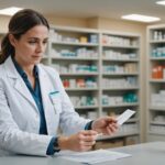 Vaccin contre la grippe : pourquoi une prescription est désormais obligatoire en pharmacie Pharmacien remettant un vaccin et une prescription à un patient en pharmacie